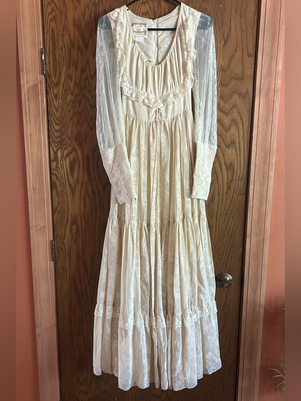 Gunne Sax Vintage 1970’s Lace Maxi Dress Women’s size 9